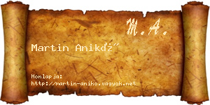 Martin Anikó névjegykártya